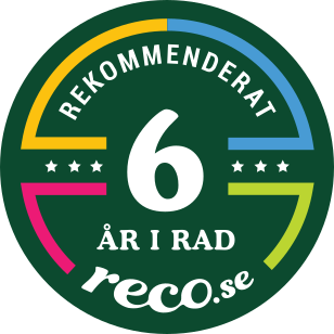 Rekommenderat 5 år i rad Reco.se